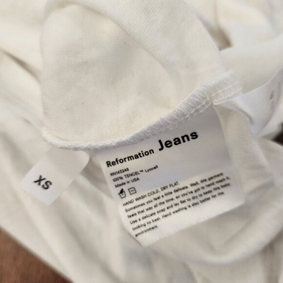 Reformation women's white t-shirt in size XS - Picture 4 of 6